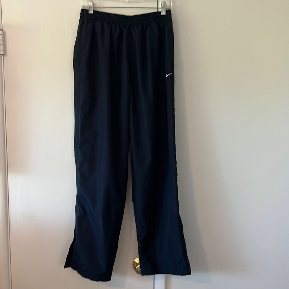 Nike pull on black warmup pants, size large